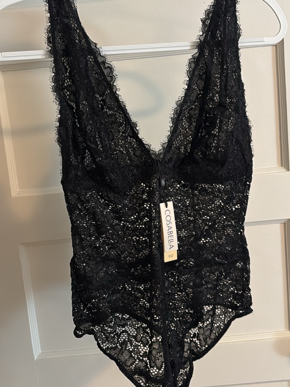 Cosabella Pret-A-Porter Lace Teddy Bodysuit L